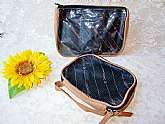 Cosmetic Toiletry Travel Bags Set Vintage Samsonite Shaving Makeup Tools Tan & Black Storage Zip Pouches Bags Unisex