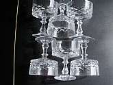 Up for sale are these Vintage High End Cristal D’Arques-Durand Diamond Pattern Champagne Crystal Set of 6 Stemware Glasses in excellent condition with no chips or cracks. Could be used for champagne/tall sherbet. They measure approx. 4