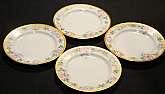 Up for sale is this Royal Bayreuth Antique Pink Rose Floral Set Of 4 Salad Plates in great condition with no chips, cracks or crazing. There is some Gold Wear. The plates measures approx. 7 5/8"W. This mark was used around 1902. Please see my other s