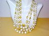 Multi Strand Marbled Yellow & White Satin Beads Vintage New Cond Various Sizes Yellow Brown Flecks Silvertone Hong Kong Christmas Gift