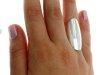 Long Full Finger Curved Ring Solid 925 Sterling Silver