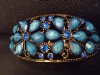 MCM ROBINEGG BLUE RHINESTONE HUNGED BANGLE BRACELET 