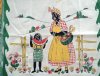 Vintage 1940's Linen Black Americana Dish Tea Towel Rare Green Extra Long