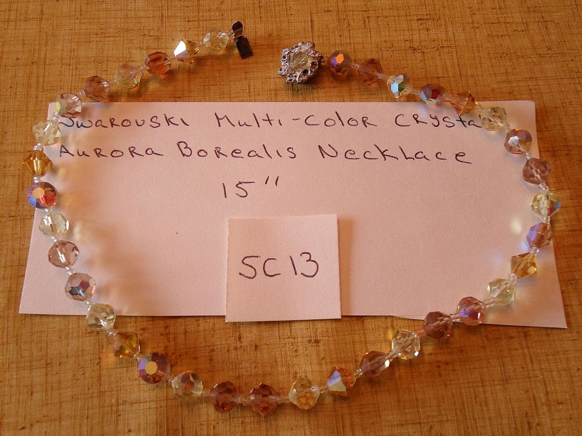 SWAROVSKI  MULTI-COLR AURORA BOREALIS CRYSTALS
SINGLE STRAND