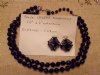 VINTAGE BLACK CRYSTALS NECKLACE & EARRINGS