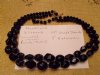 VINTAGE 1950'S BLACK PLASTIC BEADED NECKLACE