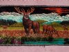 Vintage Decorative Elk Deer Alaska theme Persian Area Rug 38.5 by 17.5 inch wall tapestry Lebanon scenic rug