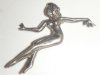 Vintage Sterling Silver Pin-Up Pin Brooch Retro 1940's Antique Erotic Nude Pinup