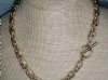 Vintage 1980's Large Gold Plated Byzantine Chain Necklace Toggle Clasp Heavy