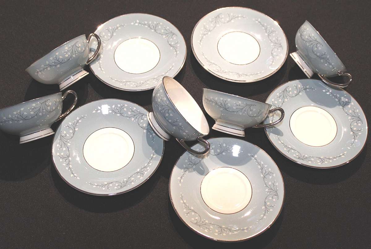 Up for sale are these Syracuse China Minuet Set Of Five Cup & Saucer Sets in excellent condition with no chips or cracks. The cups measure approx. 2 1/8"T by 3 7/8"W and the saucers 6"W.Shipping Excludes: Alaska/Hawaii, US Protectorate