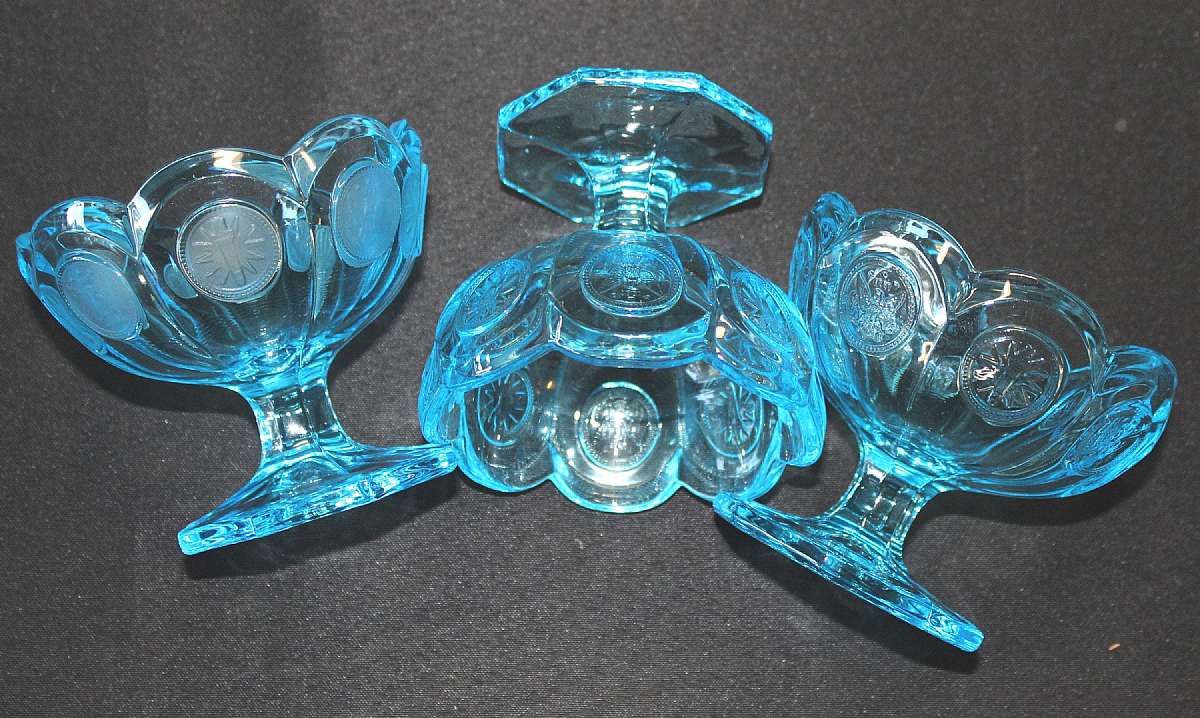 Up for sale are these Fostoria Coin Glass Set Of Three Open Jam/Jelly Glasses in excellent condition with no chips or cracks. They measure approx. 3 3/4"T by 4 1/4"W. Shipping Excludes: Alaska/Hawaii, US Protectorates, APO/FPO, PO BoxShipping