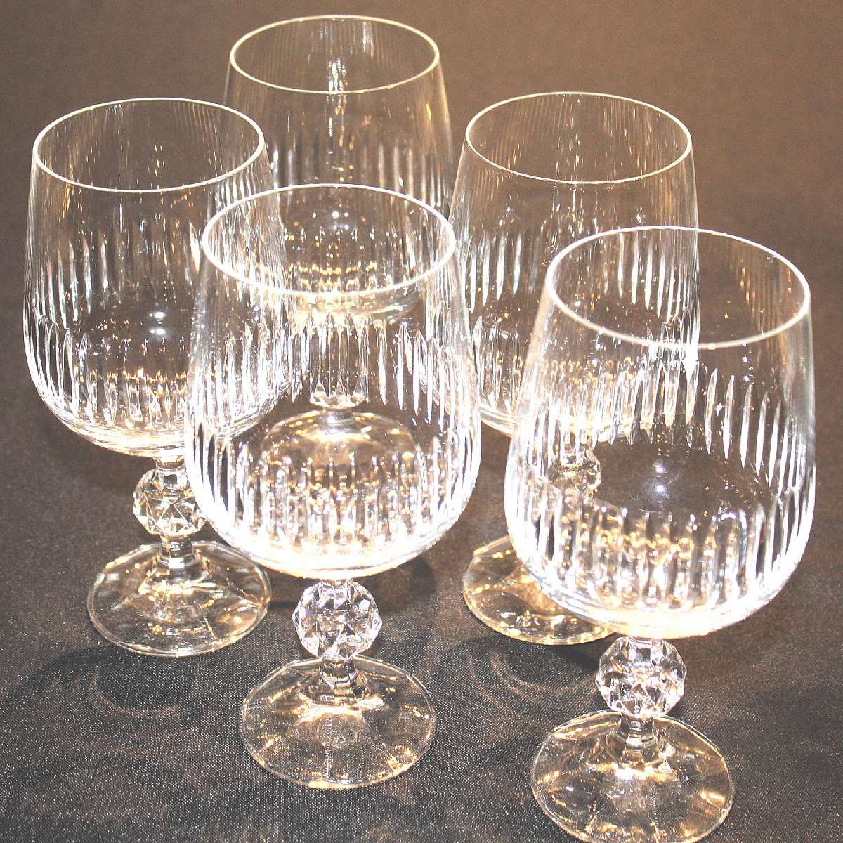 Up for sale are these Bohemia Crystal -Crystalex Set Of Five Water Glasses in excellent condition with no chips or cracks. They measure approx. 6 3/4"T by 2 5/8"W.  Shipping Excludes: Alaska/Hawaii, US Protectorates, APO/FPO, PO BoxShipping Pr