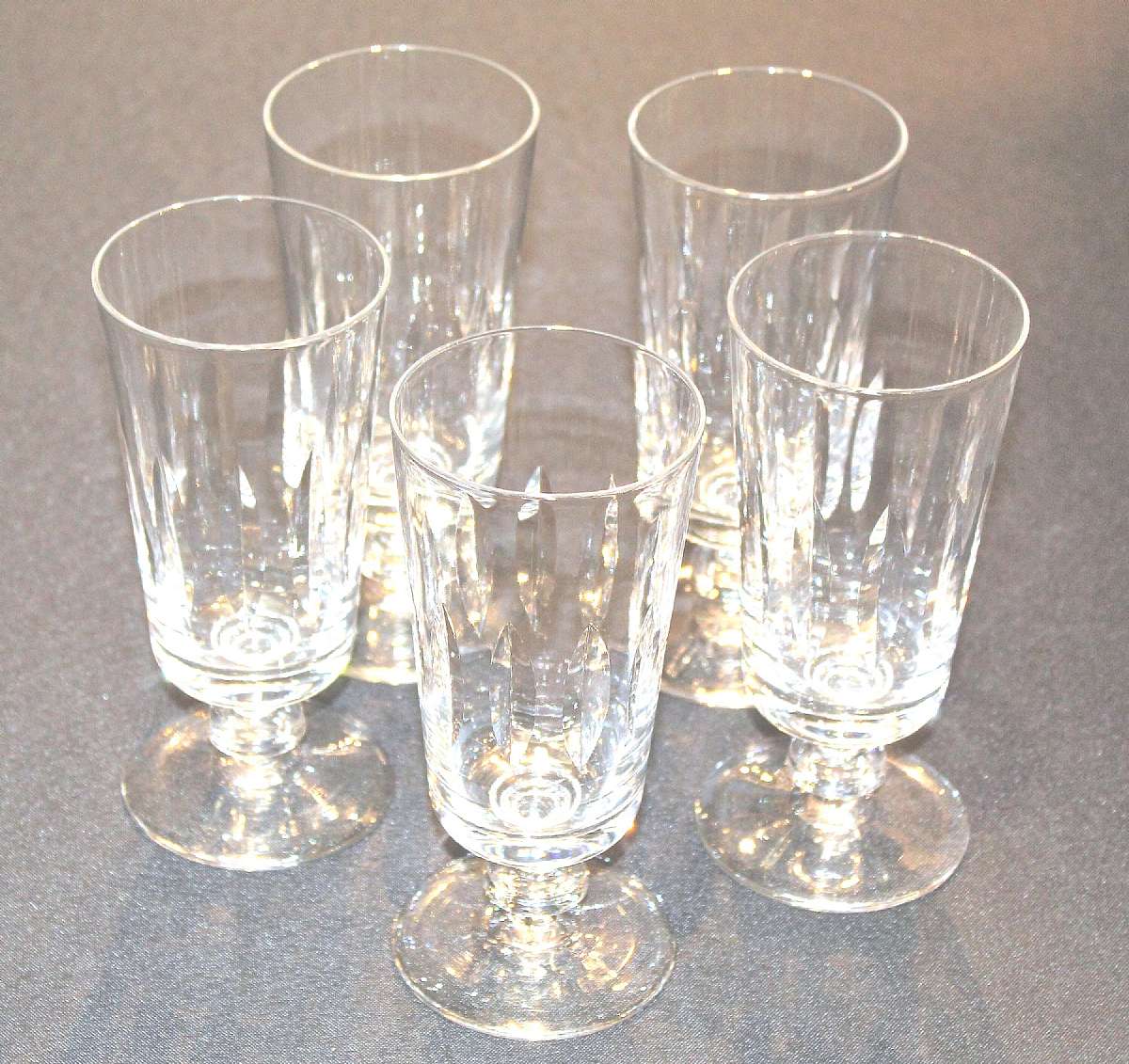 Up for sale are these Rock Sharpe Nassau Set Of Five Iced Tea Glasses in excellent condition with no chips or cracks. Stem Cut #1002. They measure approx. 6 3/4"T by 3"W.  Shipping Excludes: Alaska/Hawaii, US Protectorates, APO/FPO, PO BoxShip