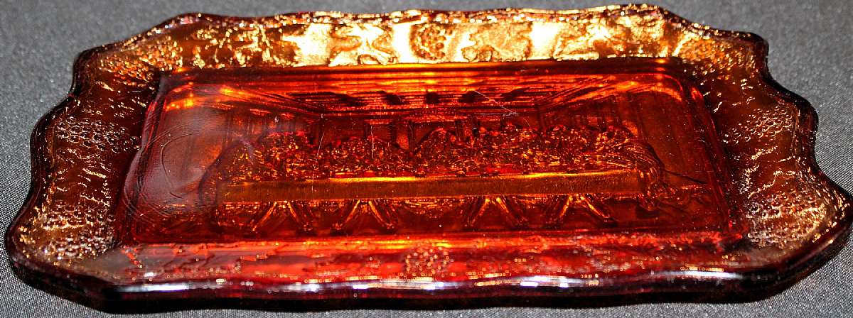 Up for sale is this Amberina Last Supper Bread Plate in excellent condition with no chips or cracks. The Plate measure approx. 11"T by 7"W.Shipping Excludes: Alaska/Hawaii, US Protectorates, APO/FPO, PO BoxShipping Provided to the United State