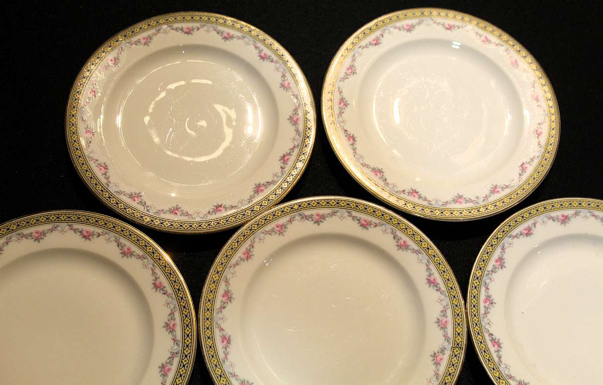 Up for sale are these Antique Lorenz Hutschenreuther Selb Bavaria Pattern Hut1737 Series Set Of Eight Bread Plates in great condition with no chips or cracks. They measure approx. 6 3/8 inches wide. There is some utensil marks from use. Please see my othe