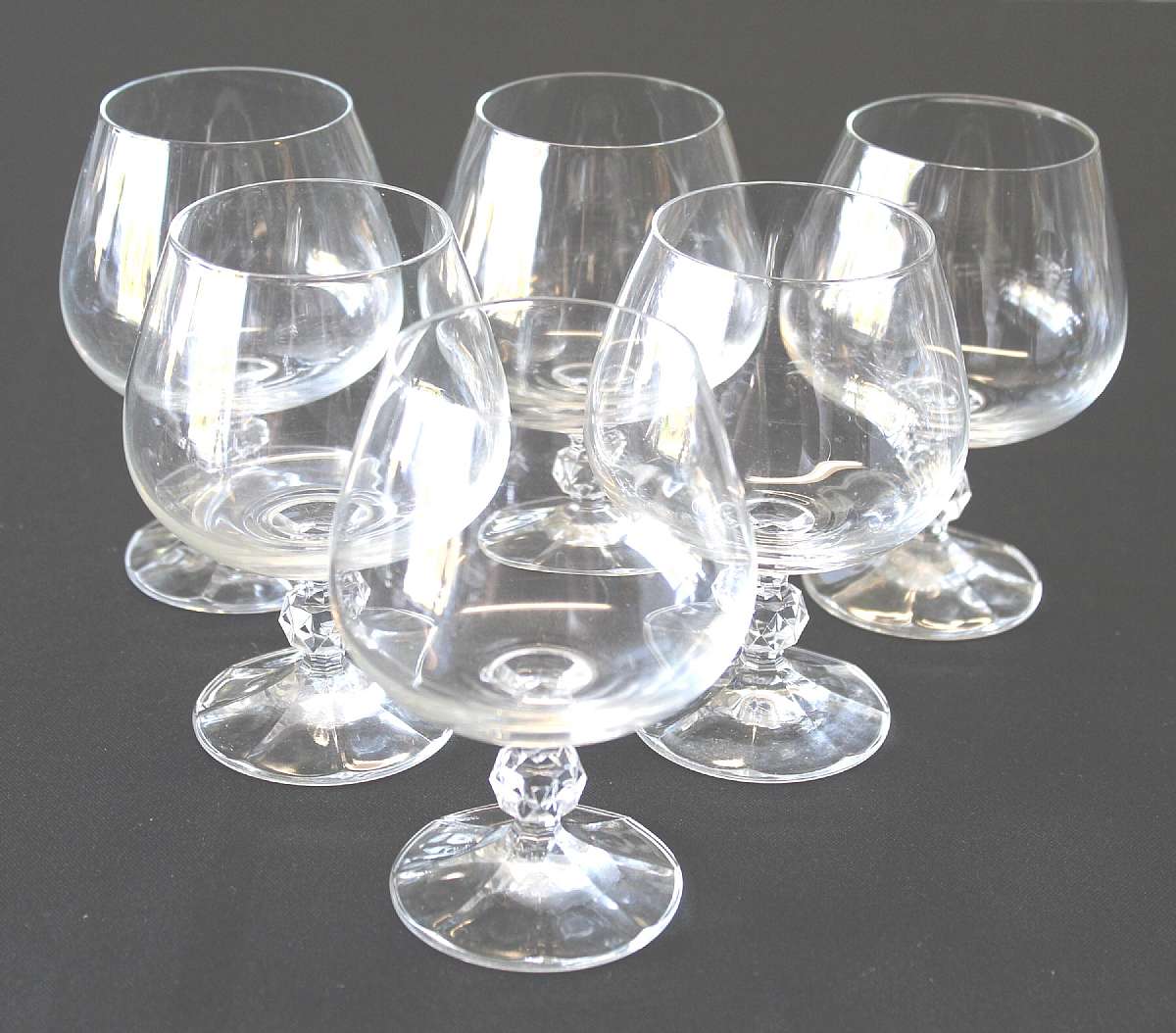Up for sale are these Import Associates Claudia Set Of Six Brandy Glasses in excellent condition with no chips or cracks. They measure approx. 4 5/8"T by 2 1/4"W.Shipping Excludes: Alaska/Hawaii, US Protectorates, APO/FPO, PO BoxShipping Provi