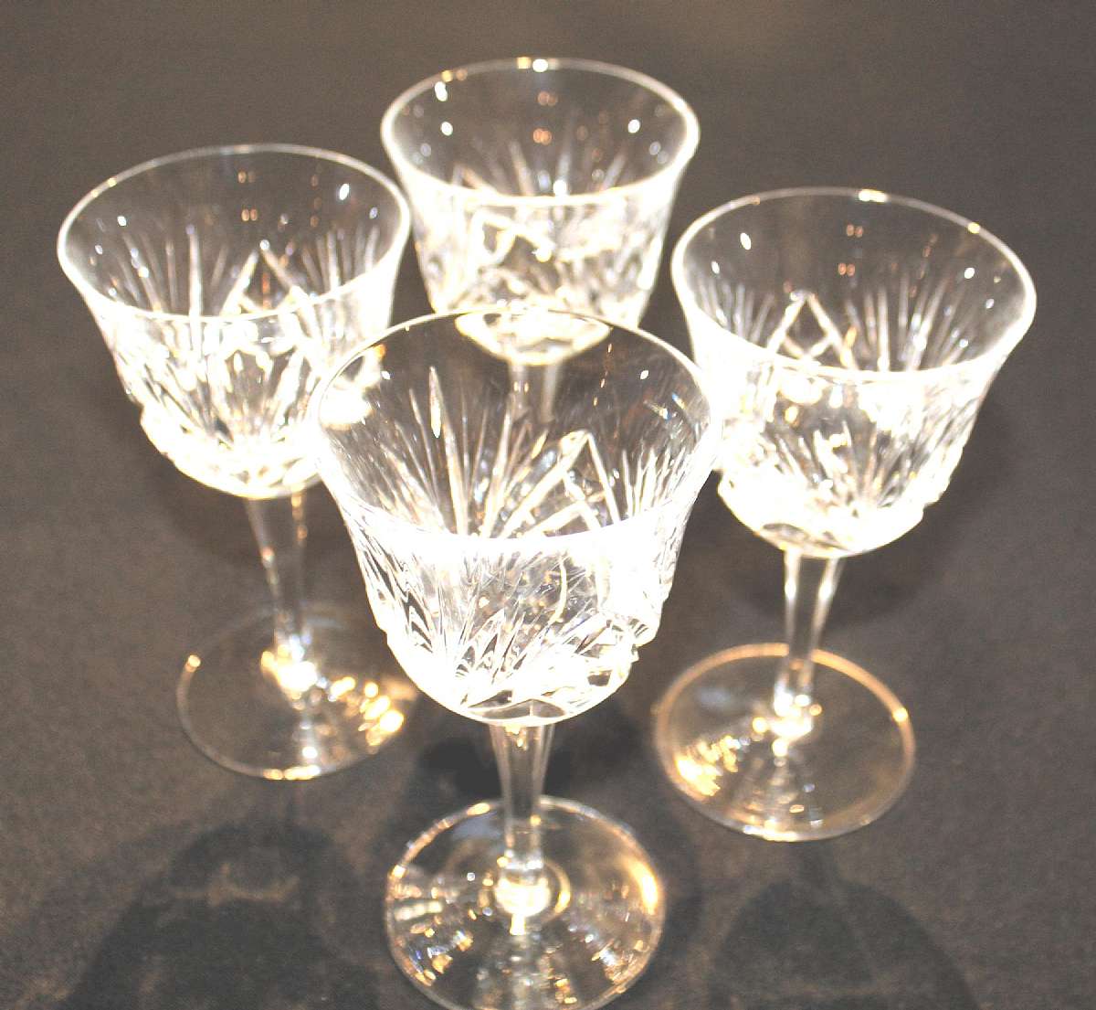 Up for sale are these Gorham Cherrywood Set Of Four Wine Glasses in great condition with no chips or cracks. They measure approx. 5 5/8"T by 3"W. Shipping Excludes: Alaska/Hawaii, US Protectorates, APO/FPO, PO BoxShipping Provided to the Unite
