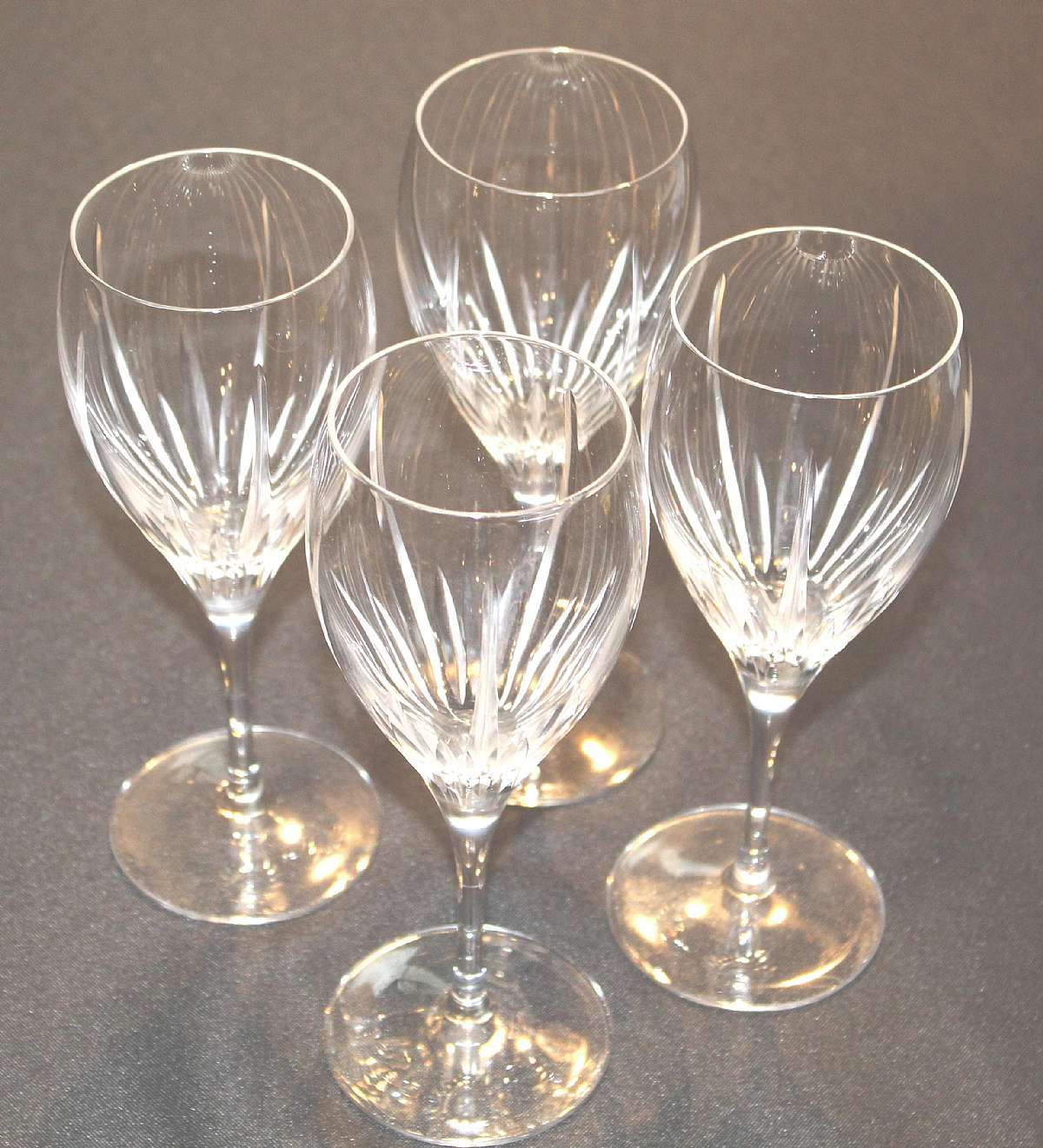 Up for sale are these Cristal D'Arques Enchante Set Of Four Wine Glasses in excellent condition with no chips or cracks. They measure approx. 7 5/8"T by 2 1/2"W. Shipping Excludes: Alaska/Hawaii, US Protectorates, APO/FPO, PO BoxShipping Provi