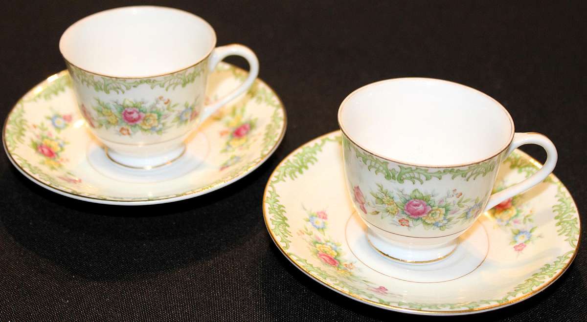 Up for sale Is this Gently used Occupied Japan Cherry China Set of Two Matching Demitasse Cup & Saucer Sets with no chips or cracks. The cups measure approx. 2 1/8"T by 2 1/2"W. The saucer is 4 3/4"W.   Shipping Excludes: Alaska/Hawaii