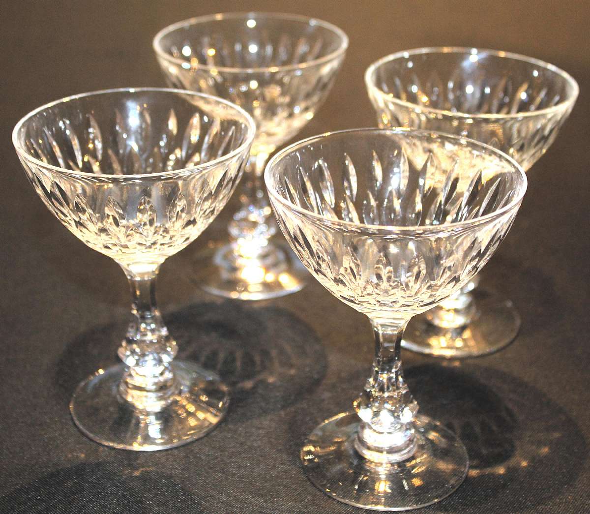 Up for sale are these Tiffin Larue Set Of Four Liquor Cocktail Glasses in excellent condition with no chips or cracks. They measure approx. 4 1/2T by 3 1/4"W. Shipping Excludes: Alaska/Hawaii, US Protectorates, APO/FPO, PO BoxShipping Provided to t