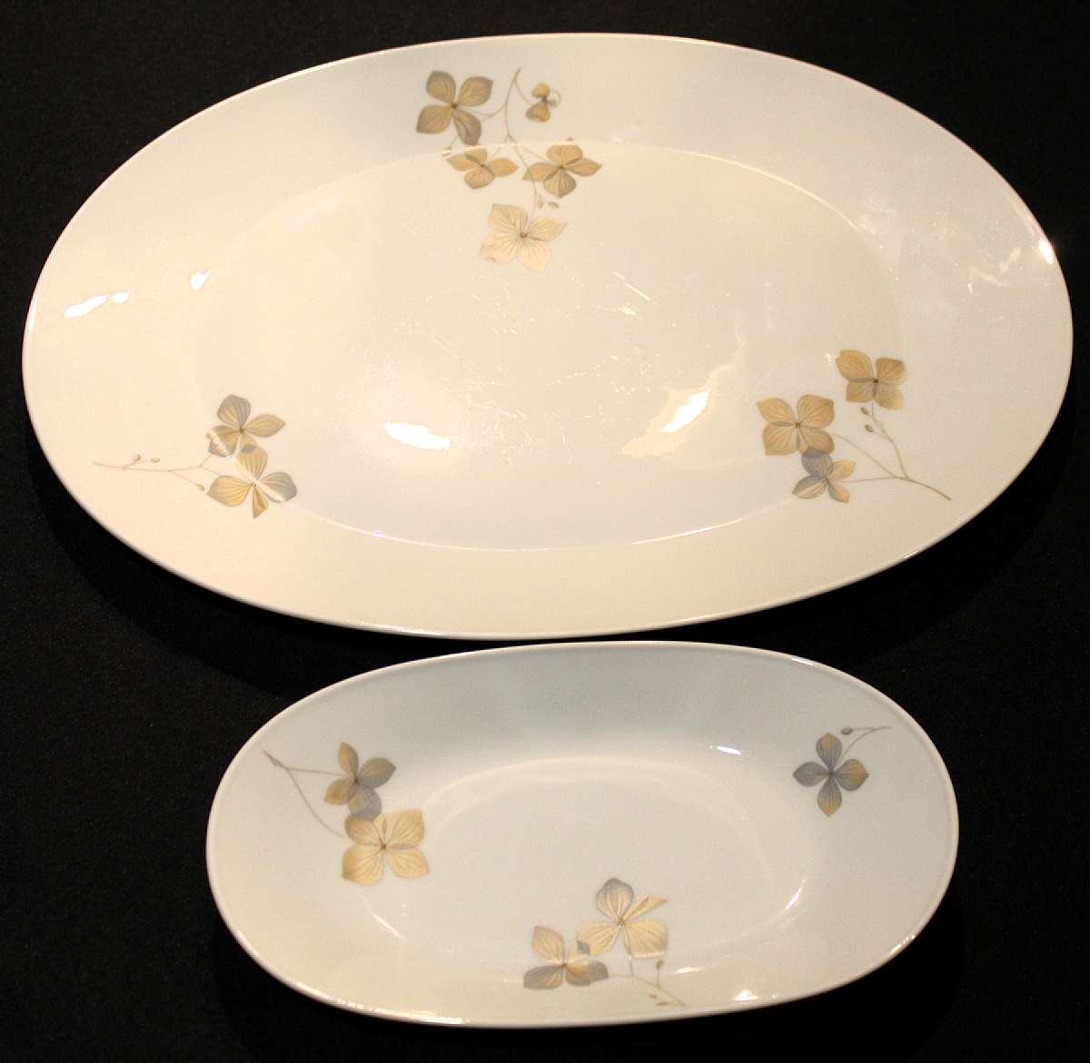 Up for sale is this Rosenthal Wood Nymph Large Platter & A Celery Plate with no chips or cracks. In excellent condition. The platter measure approx. 15 5/8"L and the celery plate about 9 1/2"L by 5 3/8"W.  Please see my other sales for