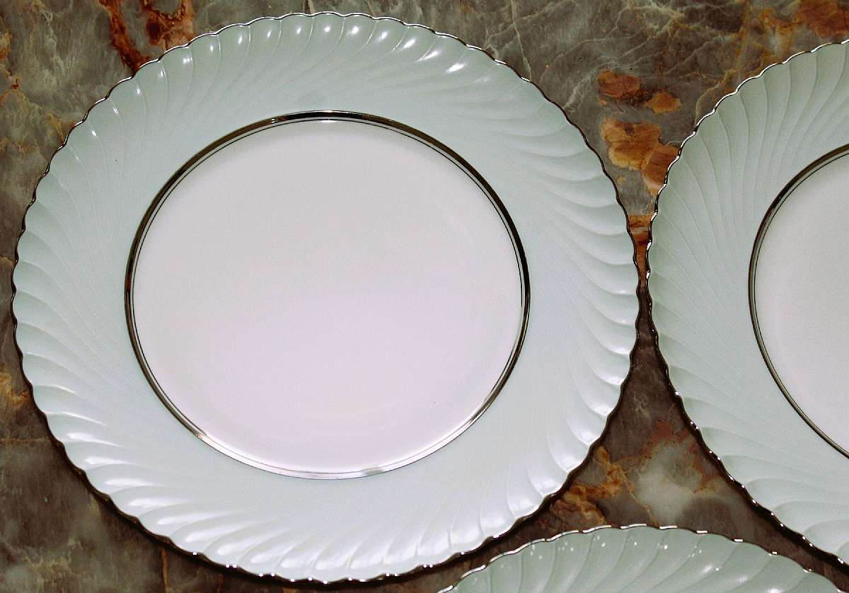 Up for sale are these Rare Royal Tettau South Wind Grey Green Set Of Three Dinner Plates in excellent condition with no chips or cracks. They measure approx. 10 3/4"W.  Please see my other sales for more of this beautiful pattern.Shipping Excludes: