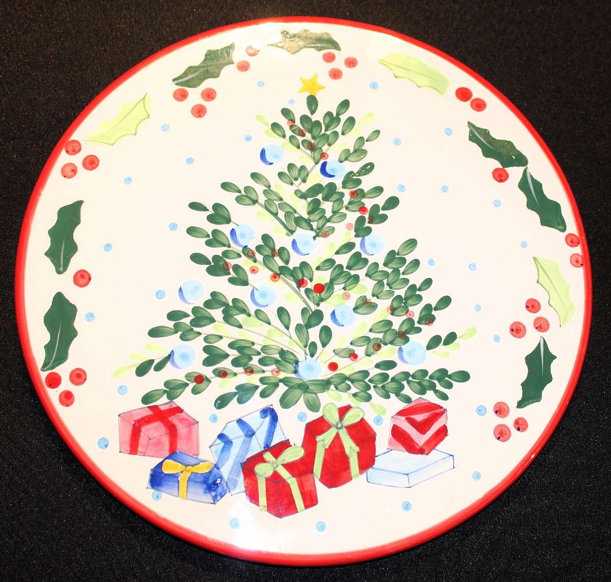 Up for sale is this Block Whimsy Large Round Platter in excellent condition with no chips, cracks or crazing. The platter measures approx. 13 3/4"W.   Shipping Excludes: Alaska/Hawaii, US Protectorates, APO/FPO, PO BoxShipping Provided to the Unite