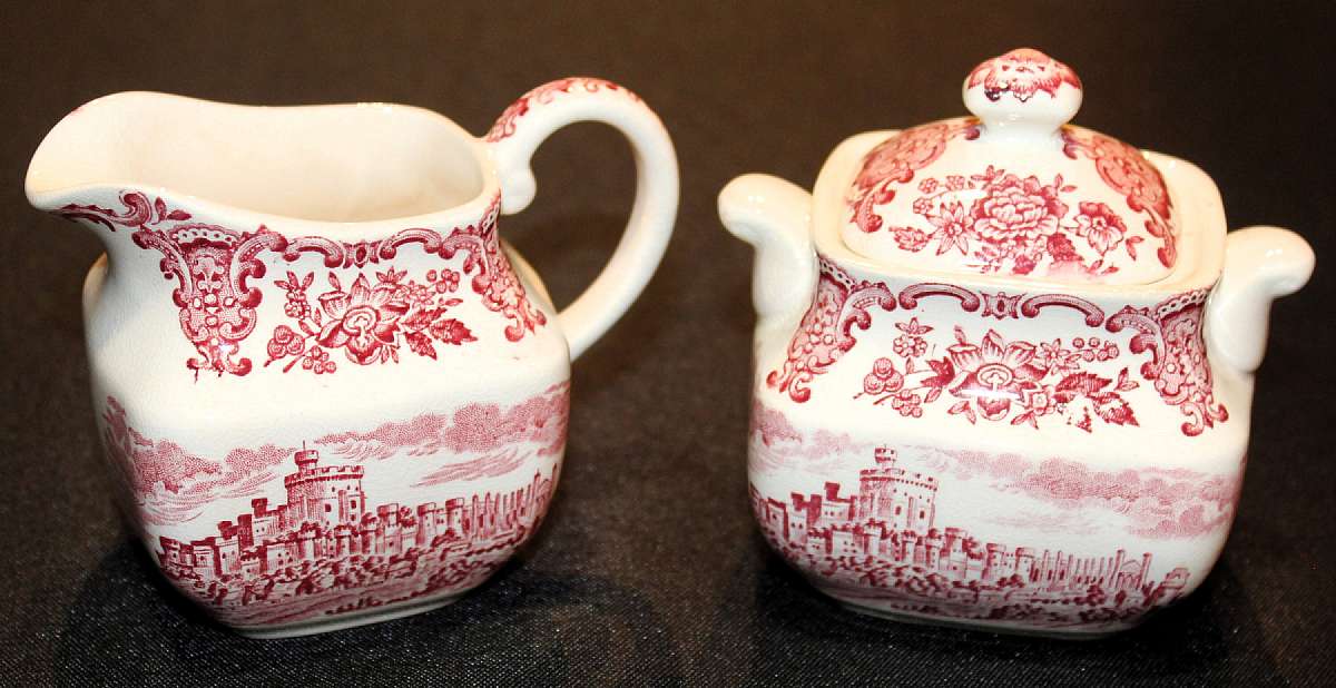 Up for sale are these Wedgwood Royal Homes Of Britain Mini Creamer & Sugar Bowl With Lid in great condition with no chips. There is some crazing. The Sugar Bowl measure approx. 2 3/4"T Not measuring the lid & the Creamer is 3"T.   Shipp