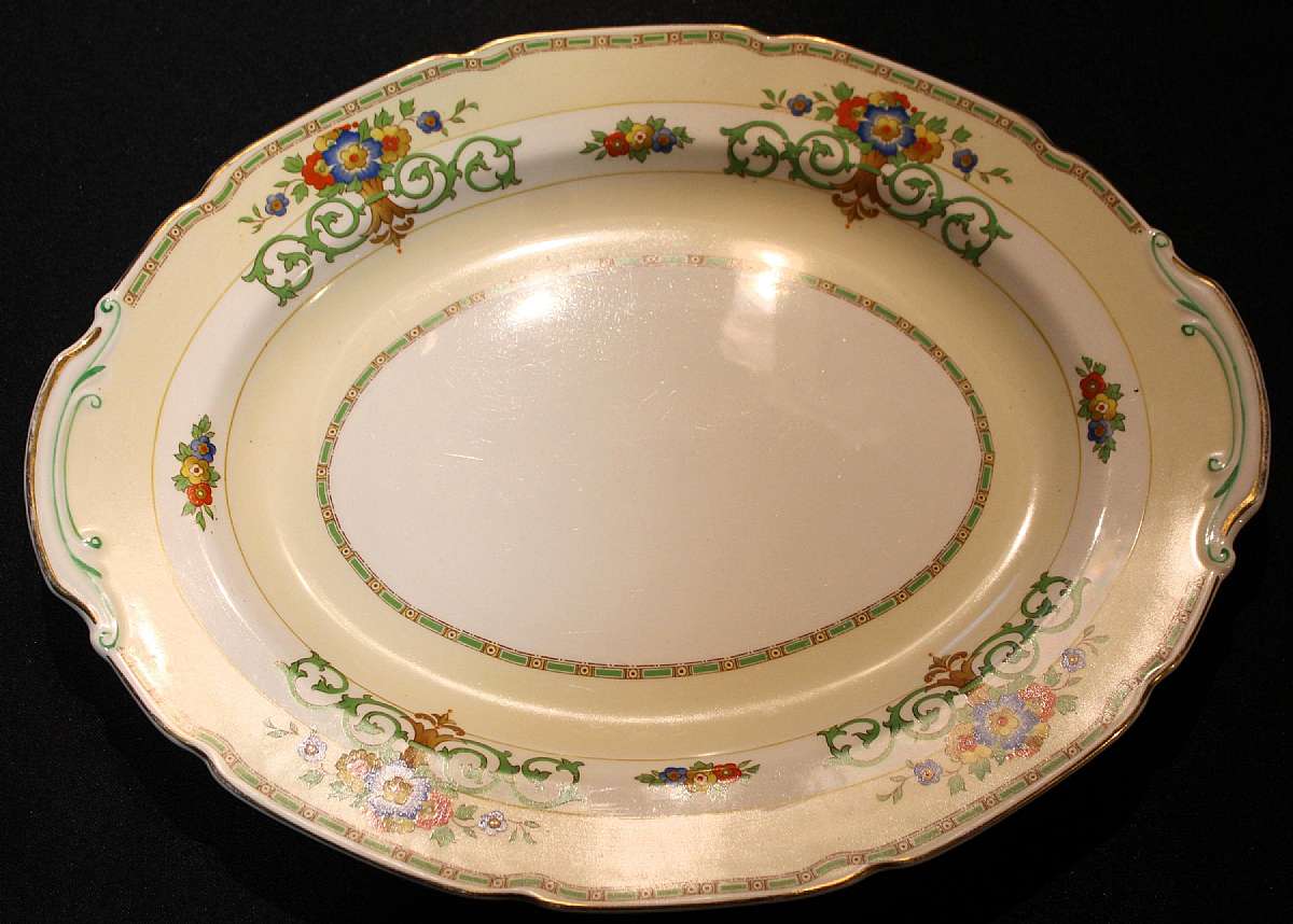 Up for sale is this Grindley Gosforth England Platter. Rare piece in very good condition with no chips or cracks. Some minor gold wear. Measures approx. 14 5/8"L by 11 3/8"W. Shipping Excludes: Alaska/Hawaii, US Protectorates, APO/FPO, PO BoxS