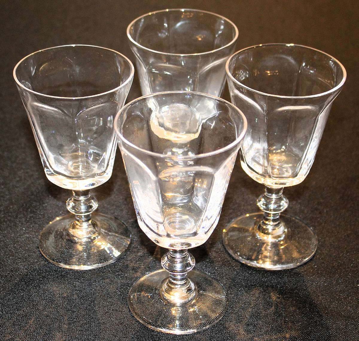Up for sale are these Bryce Antique Clear Set Of Four Wine Glasses in great condition with no chips or cracks. The glasses are approx. 5"T by 2 7/8"W.Shipping Excludes: Alaska/Hawaii, US Protectorates, APO/FPO, PO BoxShipping Provided to the U