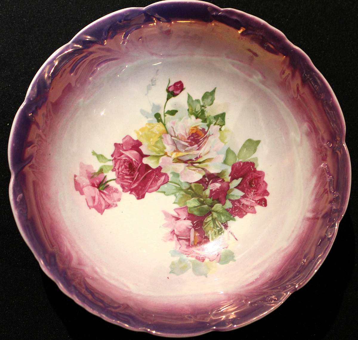 Up for sale is this Germany Hand Painted Vintage Rose Design Bowl. Marked on the reverse with a small circle inside a larger one. Numbered 68 inside the small circle and marked made In Germany inside the other. Some design wear. There are no chips or crac